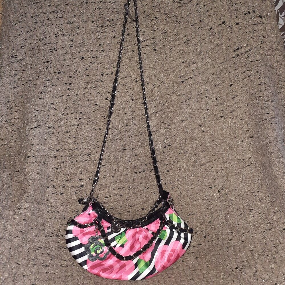 Y2K-LE SPORTSAC X OC-TIJUANA ROSE-Hobo-Complete-2 Straps/Hang Charm-Near Mint